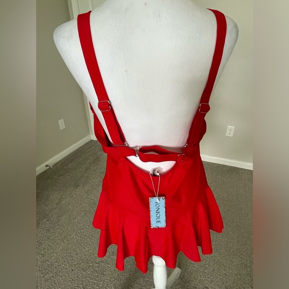 NWT Yonique Red 2 Piece Tankini Bathing Suit Size 18W - Picture 8 of 8